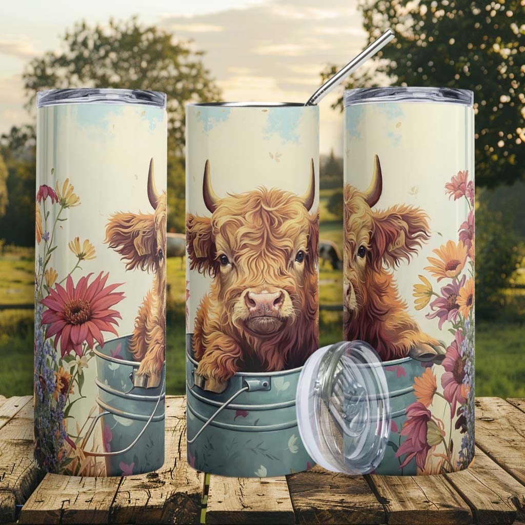 Tasse de transport 20 oz Bébé Vache Des Highlands