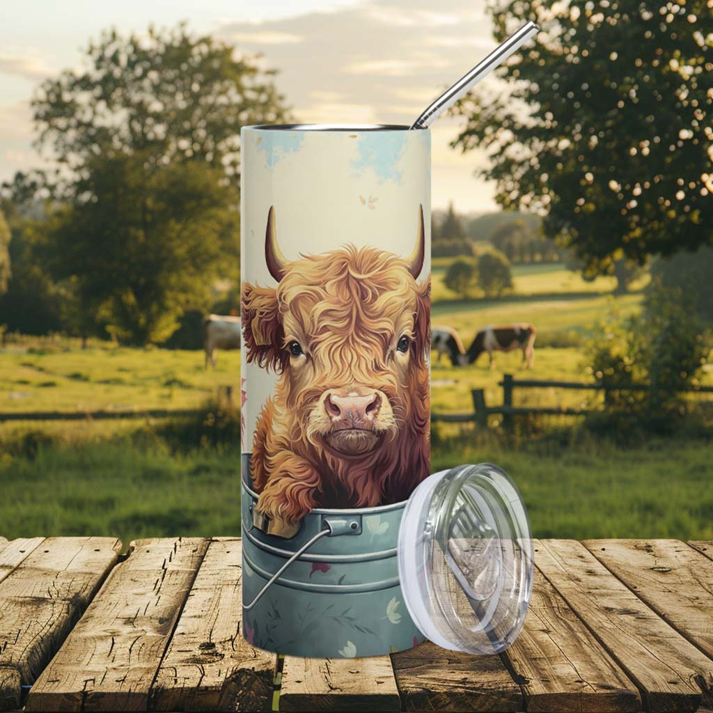 Tasse de transport 20 oz Bébé Vache Des Highlands