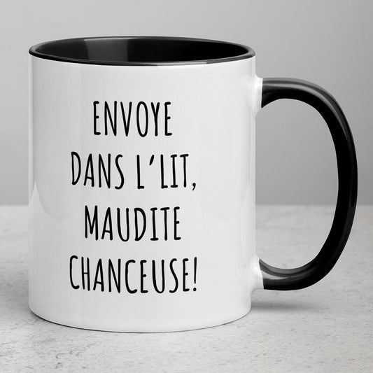 Tasse Envoye dans l'lit, maudite chanceuse